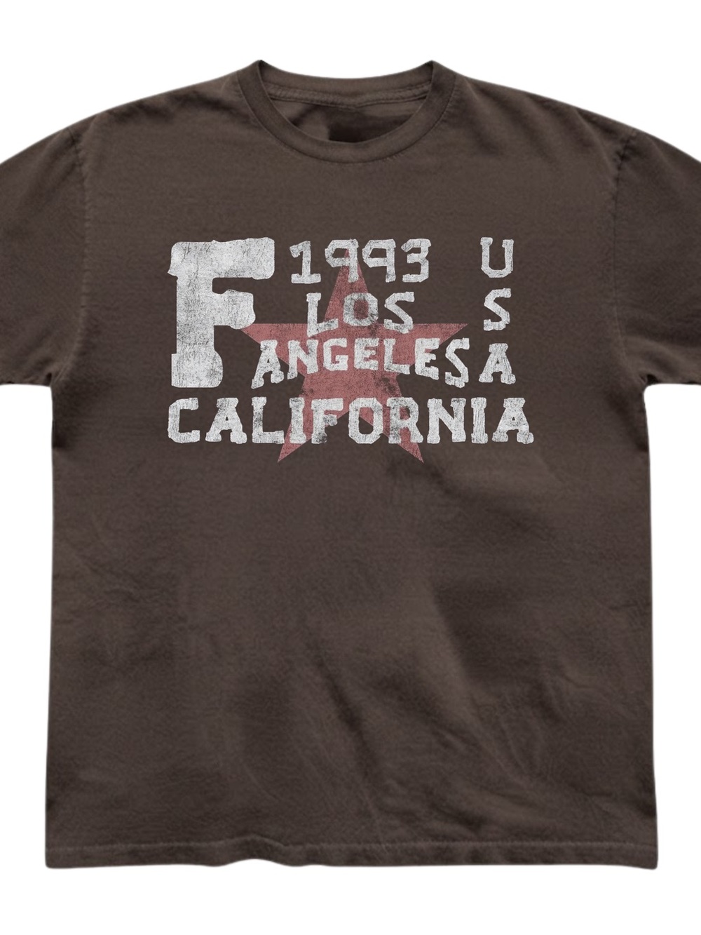 Los Angeles California Graphic Gildan T-Shirt Brown Tee